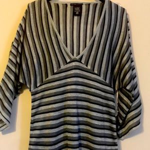 New York & Company V-Neck Sweater,XS,multicolored